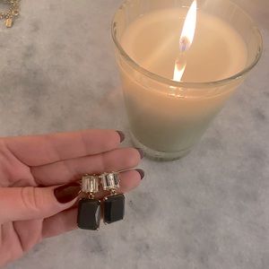 Kate Spade Costume Earrings w/ Black Gem Accents